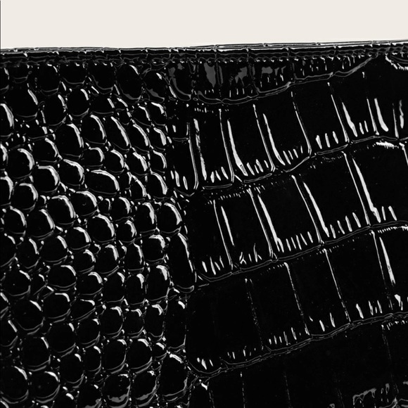 New Croc Embossed Baguette Bag vegan faux leather - Picture 2 of 4